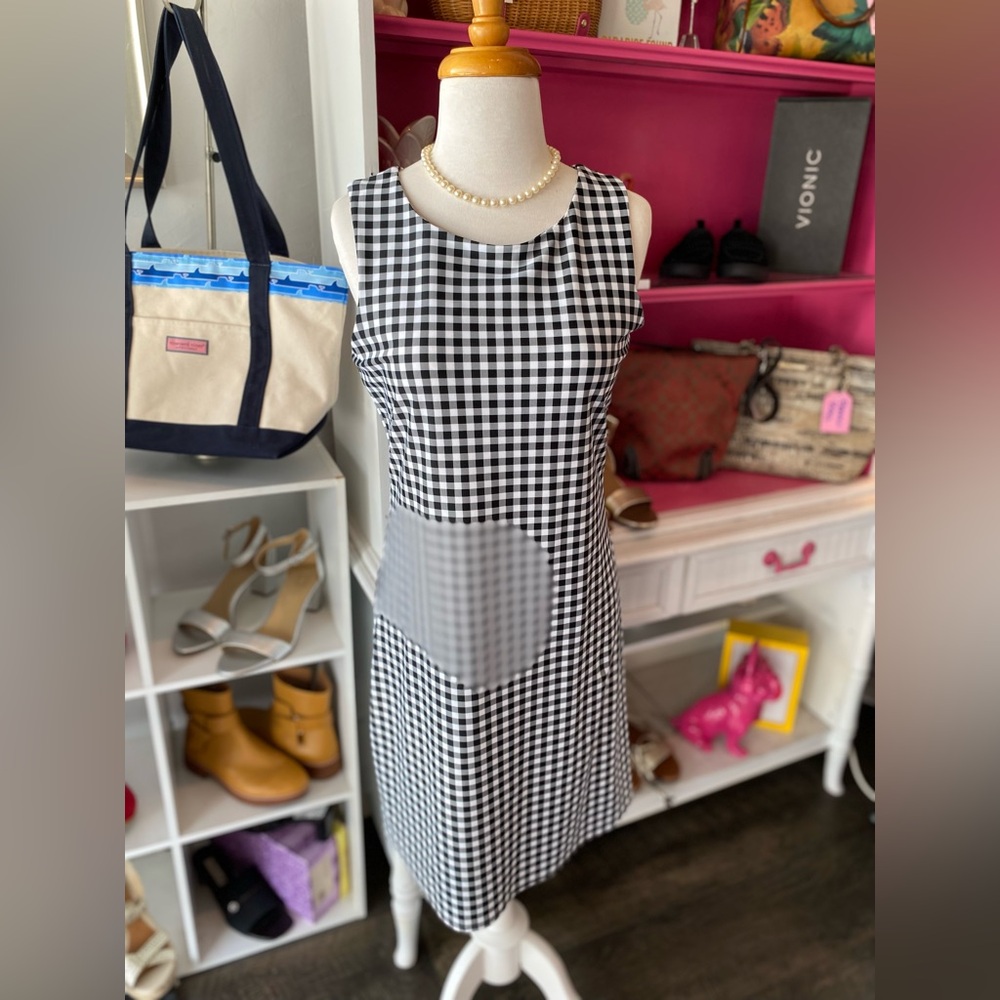 Jude Connally B/W gingham dress size Small
